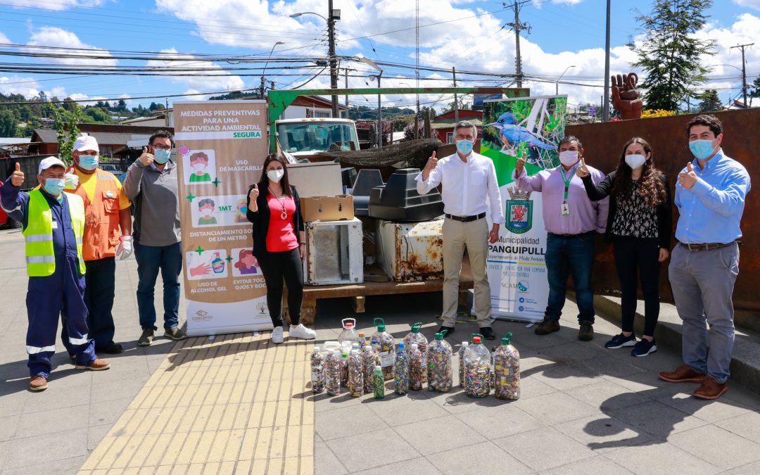 Municipalidad de Panguipulli recolectó 9 toneladas de equipos electrónicos y 79 kilos de pilas en desuso