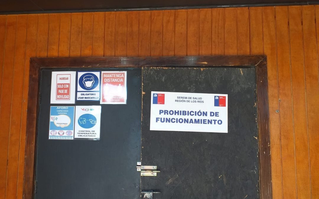 Seremi de Salud junto a equipo de Inspección Municipal decretan prohibición de funcionamiento para local nocturno de Panguipulli