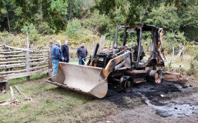 ALCALDE DE PANGUIPULLI CONFIRMA QUEMA DE MAQUINARIA MUNICIPAL EN SECTOR DE PULLINQUE BAJO