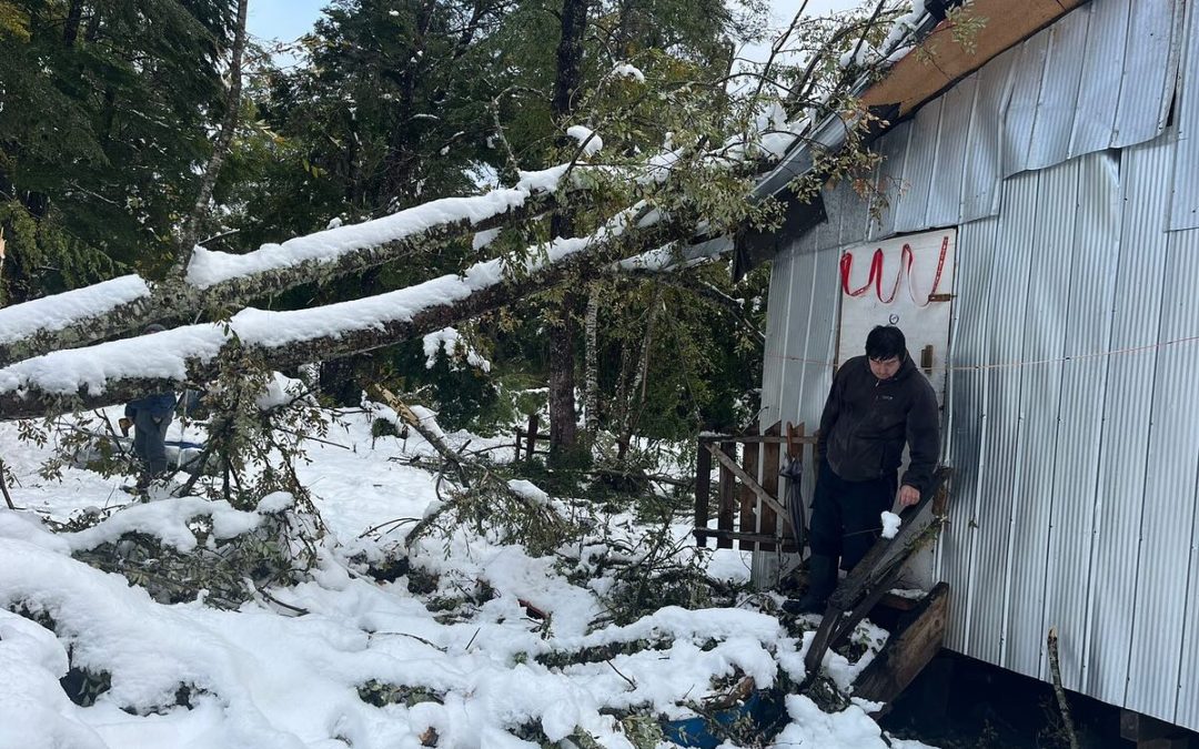 Municipalidad de Panguipulli apoyó a familias afectadas por el sistema frontal en Pirehueico
