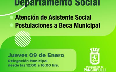 Conoce la fecha y hora de atención en terreno del Departamento Social