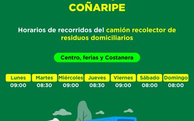 ¡Atención, Coñaripe! Conoce los horarios del recorrido del camión recolector de residuos domiciliarios