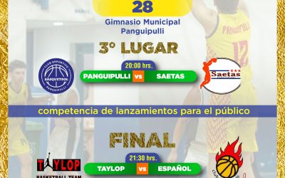 ¡Hoy es la gran final de la «Campeonato de Básquetbol Copa Panguipulli» en el Gimnasio Municipal de Panguipulli!