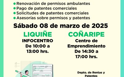 ¡Atención emprendedores y comerciantes de Liquiñe y Coñaripe!