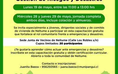 Atención al Programa de Capacitación CERT «Gestión de Riesgos y Desastres» en Neltume