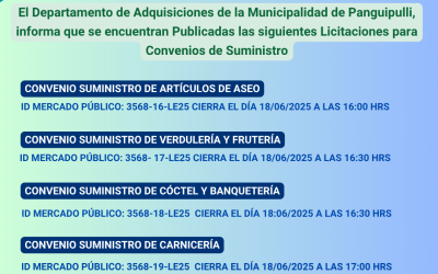 Atención a los convenios de suministro disponibles 