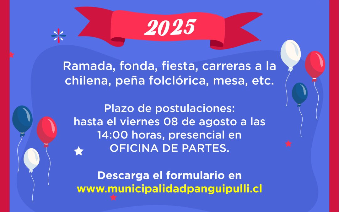 ¡Atención comunidad! Ya está disponible el formulario para actividades con venta de alcohol en Fiestas Patrias 2025