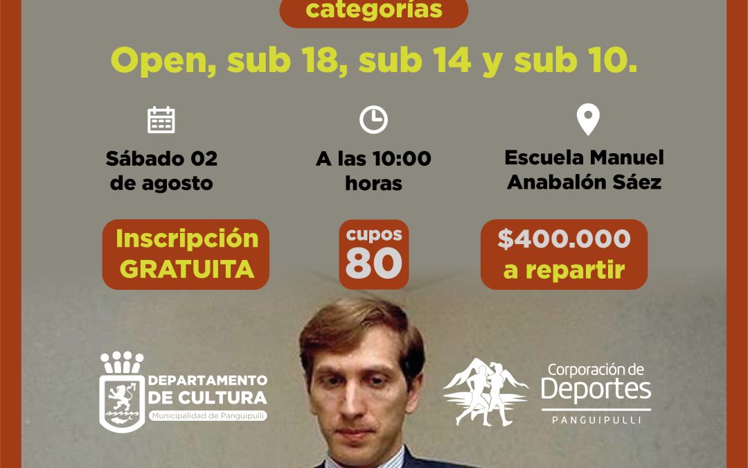 ¡Se viene el IV Torneo de Ajedrez Memorial Bobby Fischer en Panguipulli!