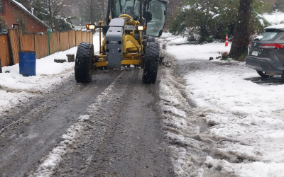 Apoyo municipal en Puerto Fuy y Lago Neltume Alto: despeje de rutas por nieve acumulada y conectividad establecida
