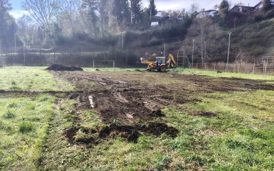 Comenzaron los trabajos de limpieza y arreglo de cancha del Club Deportivo Naval en Población Manuel Rodríguez