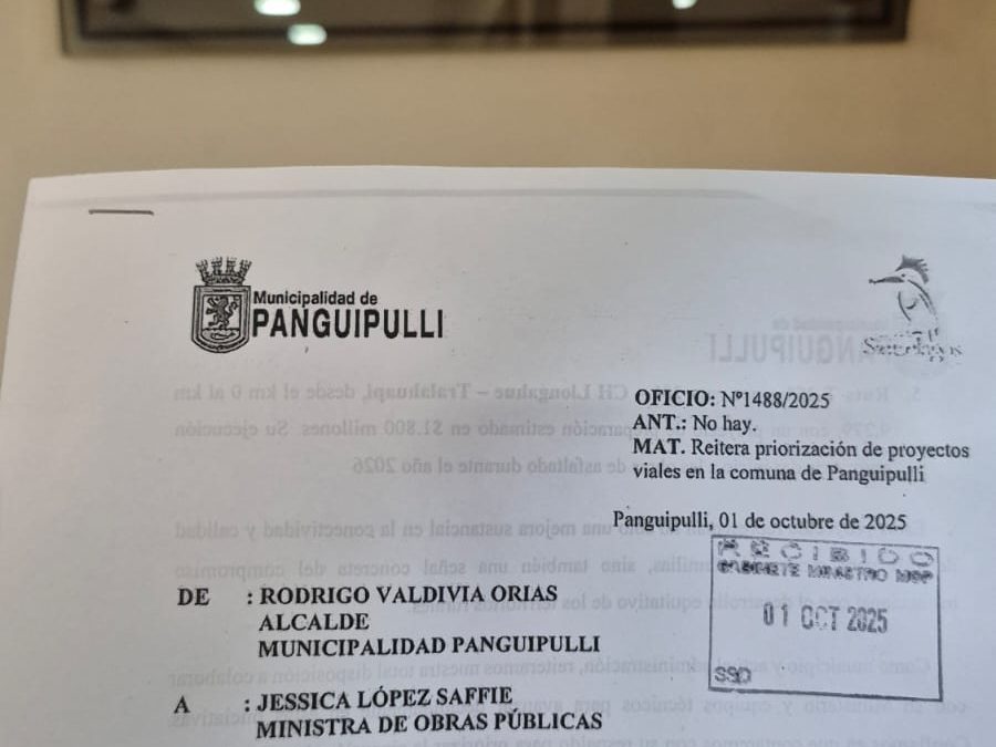 Alcalde Valdivia insiste ante Ministra MOP preparación de pavimentación en Llongahue/Curihue, Los Tayos/Cudilelfu, Pichidollinco y Puyehue, entre otros