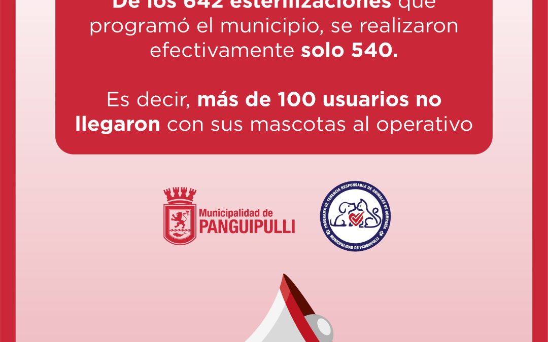 Municipalidad de Panguipulli llama a aprovechar los operativos gratuitos de esterilización
