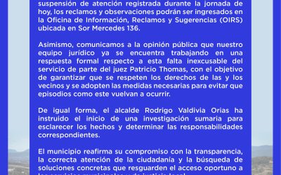 Municipalidad de Panguipulli solicita a usuarios del Juzgado de Policía Local realizar sus denuncias en la OIRS municipal