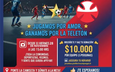 “Jugamos por amor, ganamos por la Teletón: se disputarán 27 horas ininterrumpidas de futbolito solidario en Panguipulli