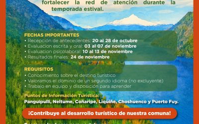 Municipalidad de Panguipulli abre convocatoria para Informadores Turísticos 2026