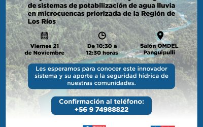 Municipio invita a jornada sobre innovador sistema de captación de agua lluvia en Panguipulli