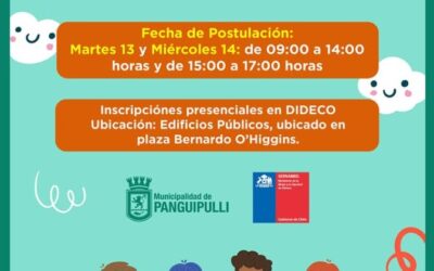 Programa 4 a 7 abre postulaciones 2026 para niños y niñas de Panguipulli.