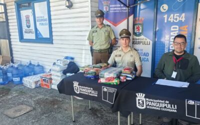 Panguipulli se une por el sur: ya se reciben ayudas en el centro de acopio comunal en la Dirección de Seguridad Pública.