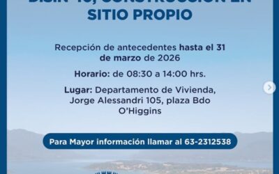 Abierta la postulación al Subsidio D.S. N°10 para construcción en sitio propio 2026