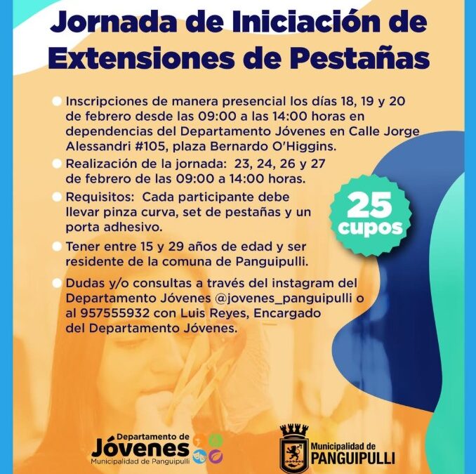 Jóvenes de Panguipulli podrán capacitarse con jornada de iniciación de extensión de pestañas