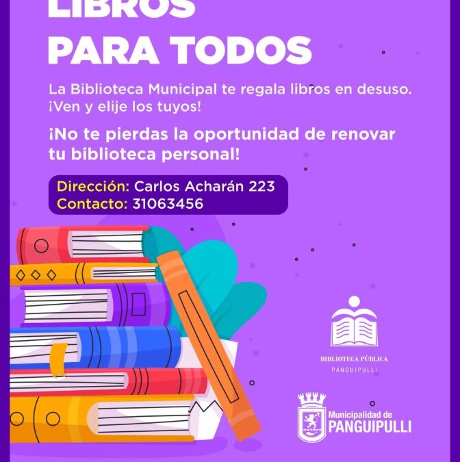¡Biblioteca Municipal regala libros a la comunidad!