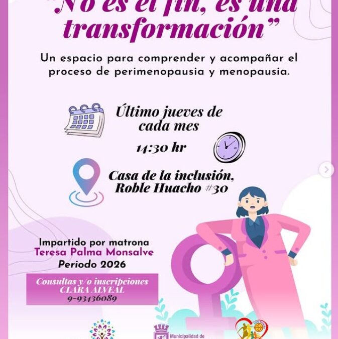 “No es el fin, es una transformación”: municipio invita a taller de climaterio en Panguipulli
