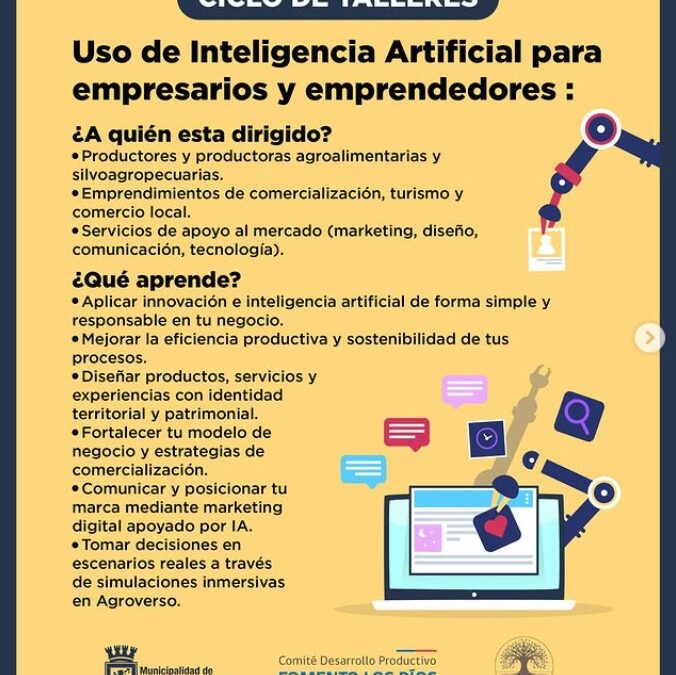 Municipalidad impulsa ciclo de talleres de inteligencia artificial gratuito para emprendedores