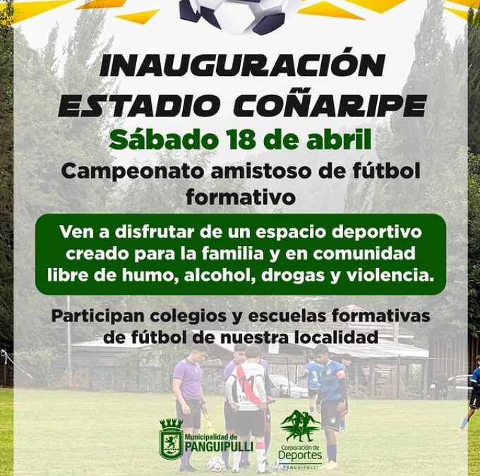 Coñaripe inaugurará su nuevo estadio con fiesta del fútbol formativo