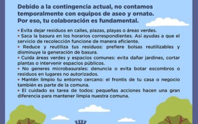 Tu apoyo es clave: cuidemos las calles y áreas verdes de nuestra comuna