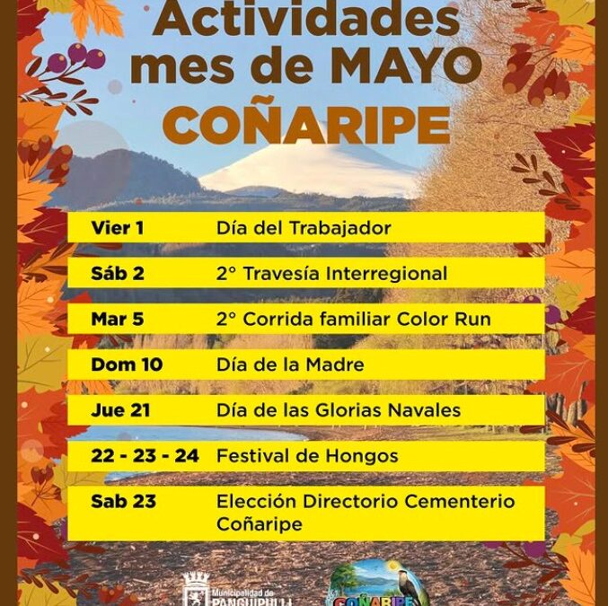¡Coñaripe se activa en mayo con imperdibles actividades para toda la comunidad!