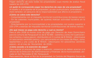 Derechos de Aseo 2026: infórmate sobre pagos y exenciones
