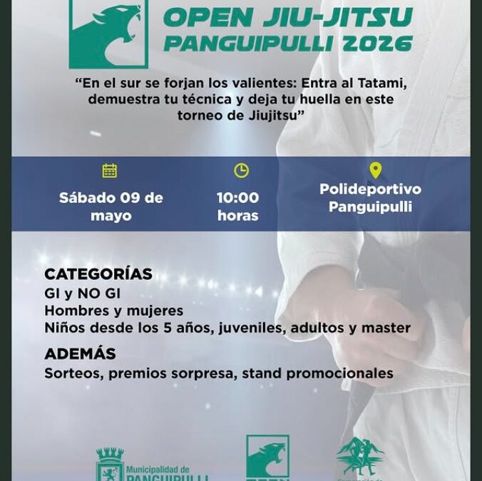 Más de 200 competidores llegarán a la 3ª versión del Open Jiujitsu Panguipulli