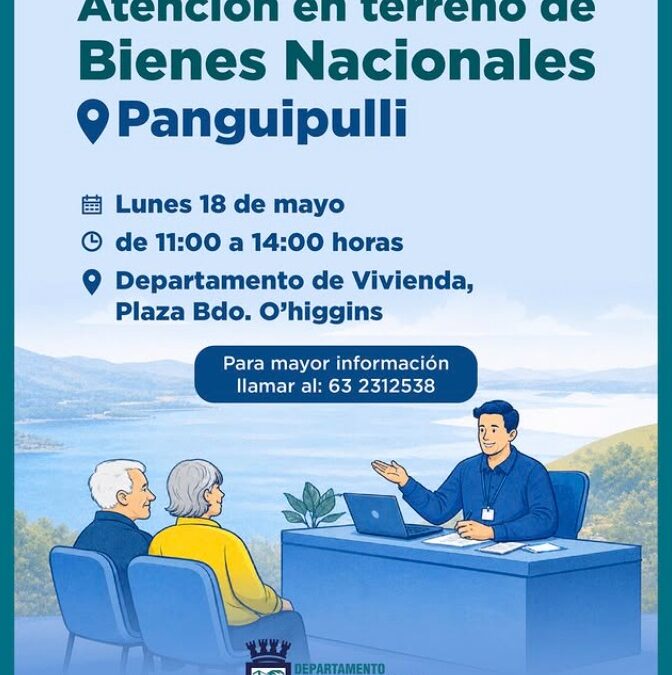 Bienes Nacionales realizará atención en terreno en Panguipulli
