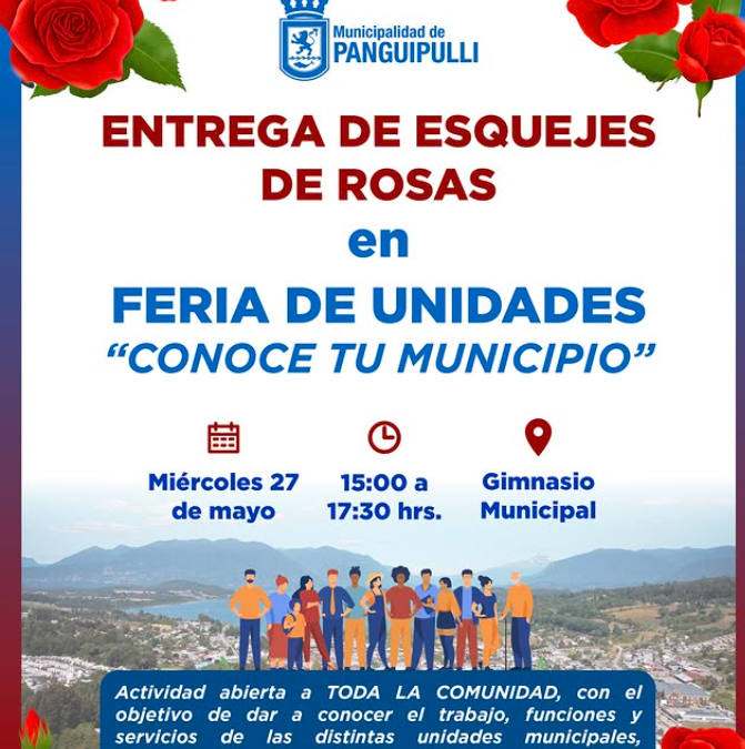 Municipalidad realizará entrega gratuita de esquejes de rosas en Feria de Unidades “Conoce tu Municipio”