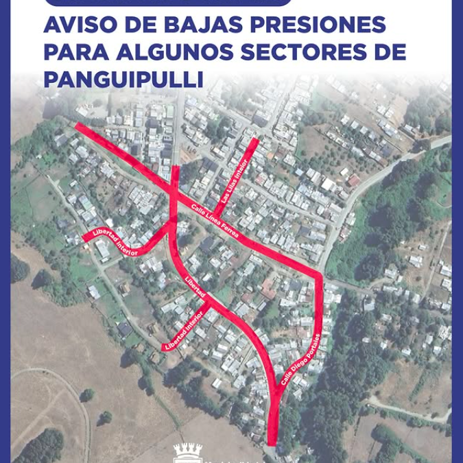 Atención vecinos: Suralis informa baja temporal de presión de agua potable en sectores de Panguipulli