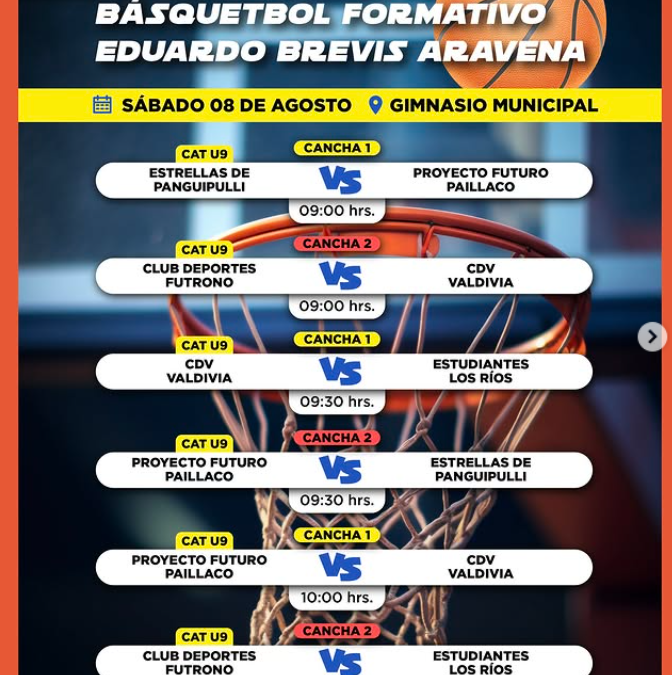 Panguipulli será sede del Torneo Formativo de Básquetbol «Eduardo Brevis Aravena»